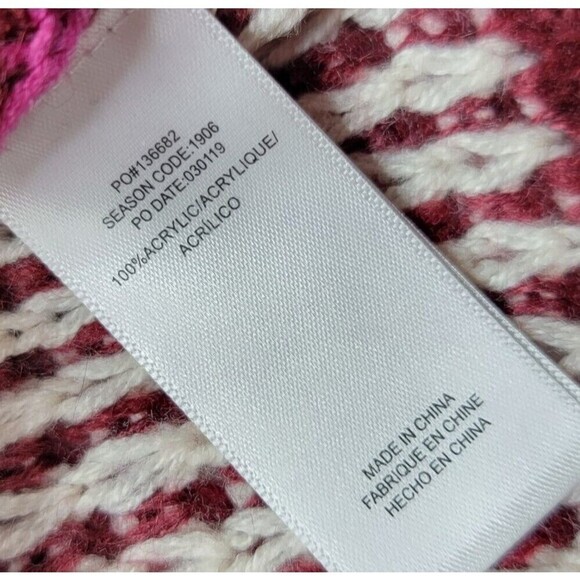 Splendid Magenta Raspberry Color Block Waffle Knit Cozy Sweater Size Small - Picture 13 of 13